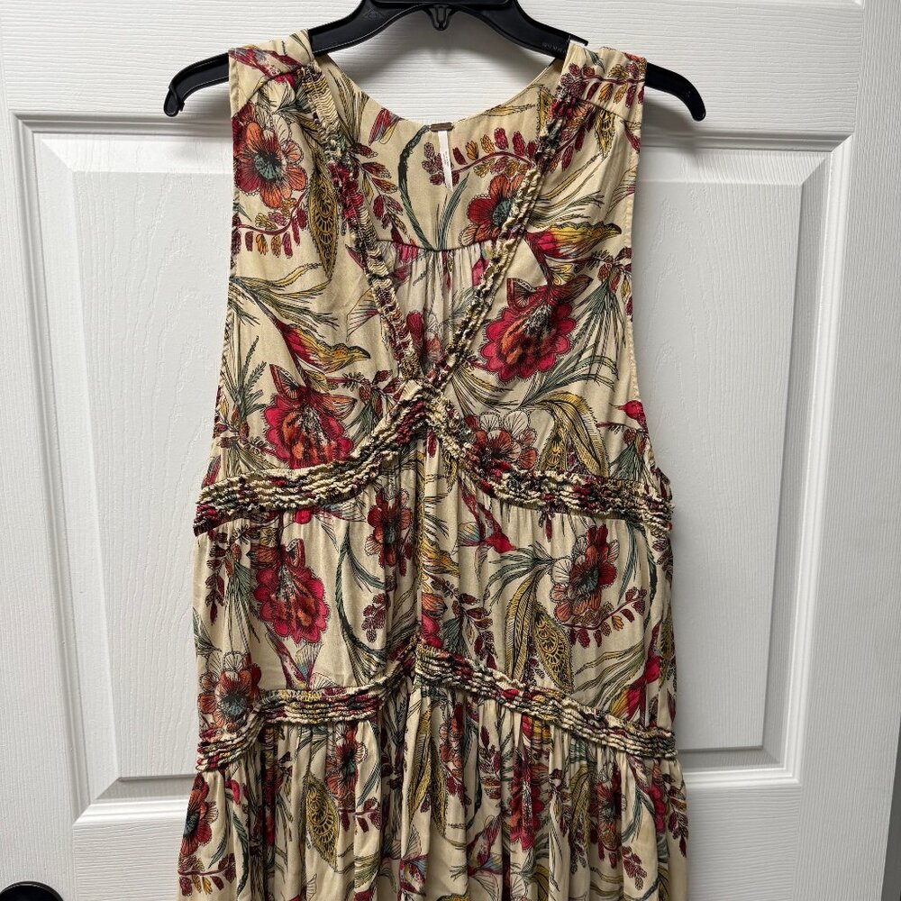 Free People Floral Sleeveless Dress - Red and Cream - Picture 2 of 5